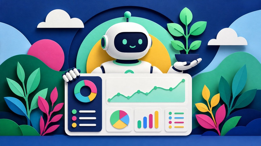 Illustrated robo-advisor managing a diversified portfolio